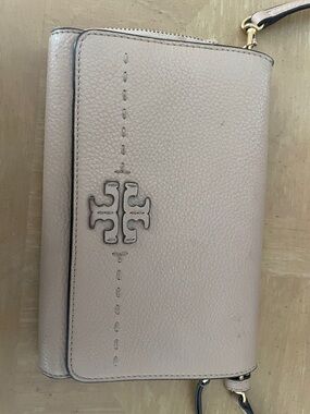 Tory Burch Blush Beige Leather Crossbody Bag